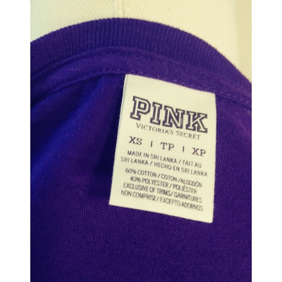 Victoria Secret PINK purple long sleeve V Neck - Picture 2 of 6